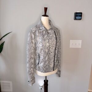 Like New! Kut from the Kloth Metallic Sheen Snake Python Pattern Biker Jacket